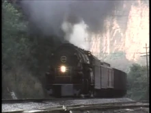 N&W steam locomotive 1218 photographed on a fan trip in 1987