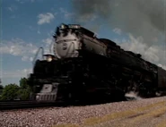 A close up (yet rather blurry) shot of Union Pacific 3985.