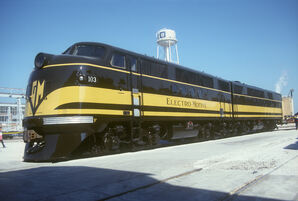 An EMD FT, which was one of the very first major types of diesel locomotives ever built.