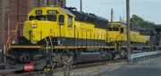 NYS&W freight SU-99 idles in  on June 2, 2021, powered by 3012 (), 3802 (), and 4060 (ex- )