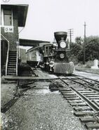 The General is passing the GM Tower in the Lexington yard.