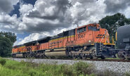 BNSF 9067 Trails on a CSX local through Winston, Florida