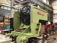 BR Standard Class 6 No. 72010 "Hengist's smokebox with smoke deflectors installed during construction period.