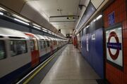 A Piccadilly Line Train speeds into Terminal 4.