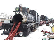 No. 5 sits in the snow while put in storage