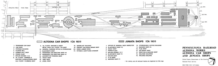 Map of Altoona Works circa 1931.