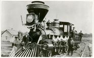 The locomotive is restored to her 1892 appearance.