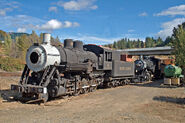 No. 18 sits in storage at the Mt. Hood Scenic Railway while sister engine No. 20 sits on static display.