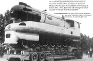 Argentina being lifted on a trailer
