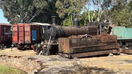 V499's tender stored next to a D3 locomotive