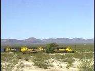 Train 885 at Danby. Passes by Miner shacks from the 1880s.