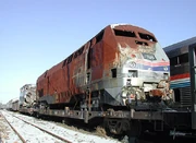 A damaged Amtrak #829