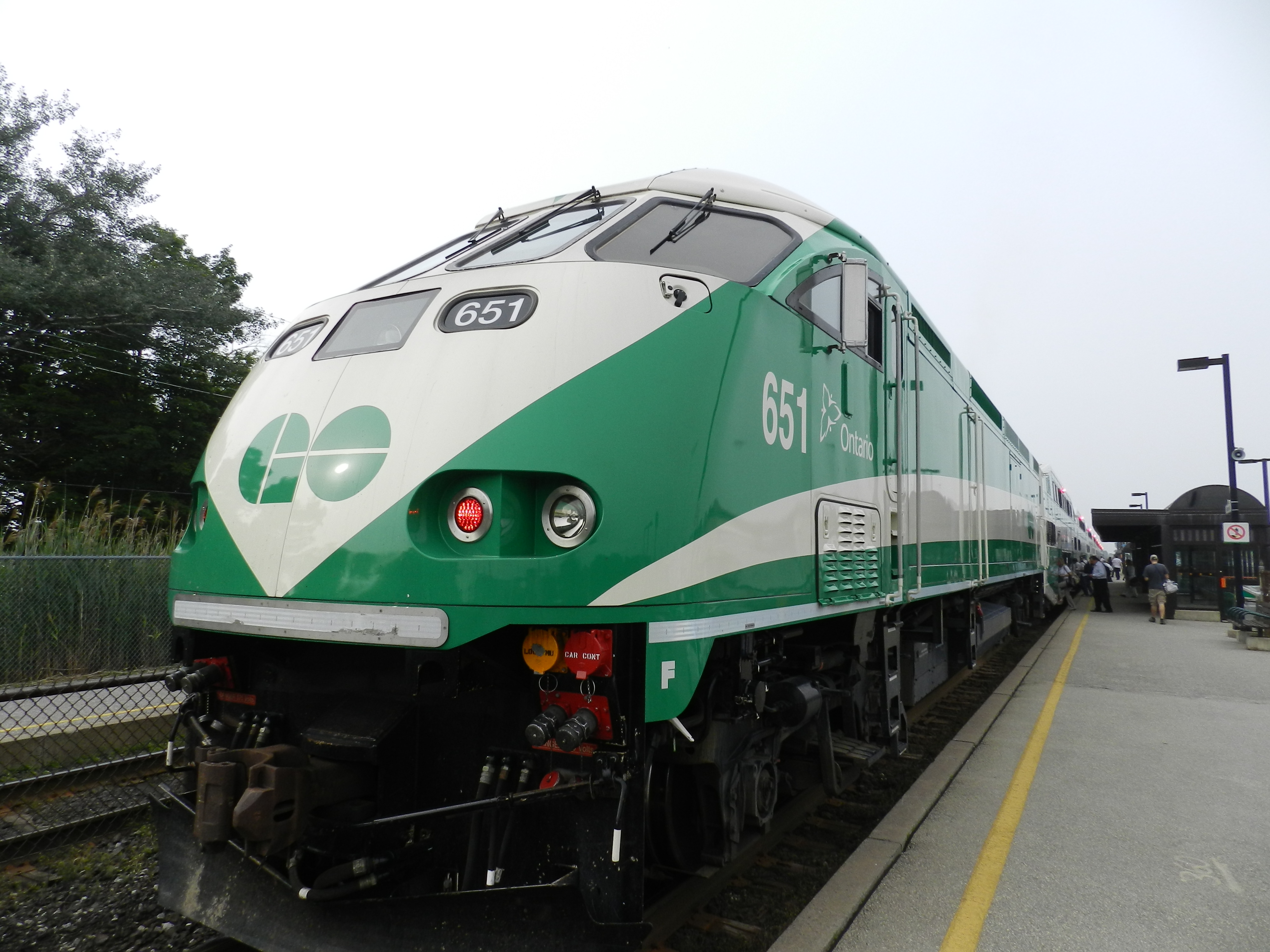 MP40 #624 at Long Branch station, MP40 #624 is pulling a 12…