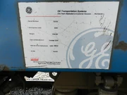 Builder sticker on a P42DC locomotive.