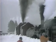 No. 487 is Pushing C&TS Rotary Snowplow OY