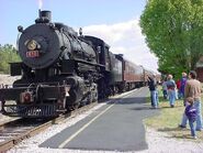 No. 610 sits at the station.