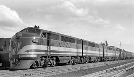 An EMD FT, a streamlined diesel loco.