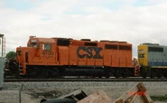 A CSX MOW "pumpkin" unit.