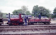 Irish Mail with a load of wood for a nearby steam powered saw at Hunslet Hundred Gala, May 1993