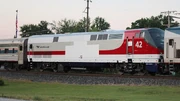 Amtrak #42 while being delivered to the unveiling ceremony.