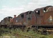 No. 5619 in Woodhams scrapyard at Barry 1975