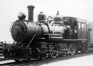 Locomotive #12 when she worked as the Switcher in Johnson City, in place 0-8-0 #7, in the late 1930's.