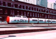 TurboTrain in CN livery, Toronto, 1975