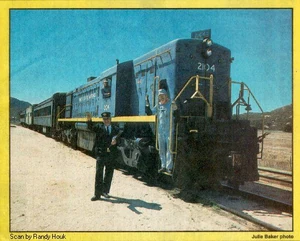 ALCO MRS-1 United States Air Force 2104 locomotive at the  in Campo, California, circa 1990s