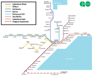 GO Train service map