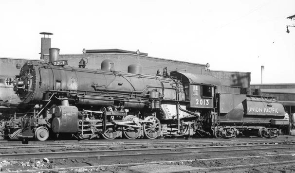 Union Pacific (Oregon Short Line) #2013, Class Mk-1 in service at Pocatello, Idaho. May 1950.