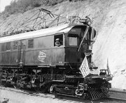 U.S. President Harding in the cab of EP-3 No. 10305.