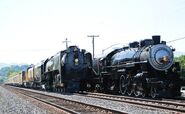 The Union Pacific 844 with the Southern Pacific No. 2472.