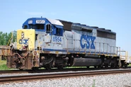 CSX's YN1 paintscheme, which is actually patched from their various "Stealth" schemes. (The unit shown in the image was one of the last SD45-2's on CSX's roster before becoming a load test unit like with HLS1).