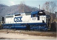 One of CSX's early "Stealth" scheme variants, which were (and still usually are) disliked by railfans and employee's due to poor night visibility.