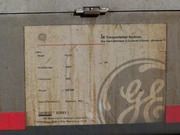 Amtrak #35's builder sticker.