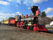 The Leviathan is hauling the regular train at the Steam into History railroad.