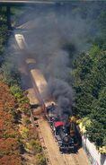 Engine No. 5 is doubleheading with Hammond Lumber Co. 2-8-2 Tank Engine No. 17.