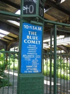 Reproduction of a tablet designator for The Blue Comet