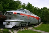The Rock Island line's repainted Aerotrain No. 3 on display in the Museum of Transportation in Kirkwood, Missouri (May 2006).