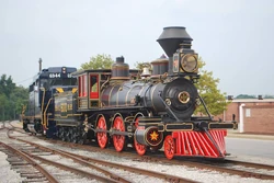 Baltimore & Ohio No. 600 is being shunted by a diesel locomotive.