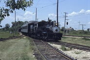 No. 5 is hauling a passenger train