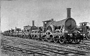 Iron Duke class locomotives awaiting scrapping during GWR's gauge conversion.