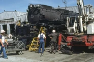 3985 receiving attention by the steam crew