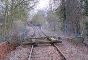 Railway track close to Epping tube station (Epping Forest Halt). Passengers cannot yet alight here due to the absence of a platform.