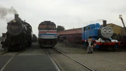 Norfolk and Western No. 475 and an Amtrak EMD F40PH with No. 15