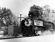 The Union Pacific 8444 is hauling the World's Fair Special in 1984.