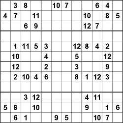 Sudoku 12x12 - Hard 