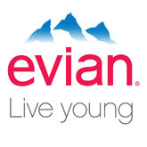 Evian logo live young white-X2