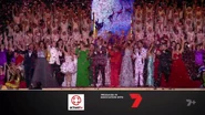 2022-present production in-credit variant seen at the end of live shows (here during Woolworths Carols in the Domain 2022).