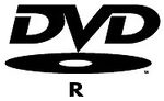 Logo for DVD-R (minus format), the format of DVD that can be written only once.